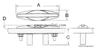 Preview: Versenkbare Klampe Länge 305mm