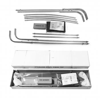 Preview: 4 Stangen Edelstahl Bimini Top Deluxe 215-228cm Breite