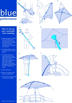 Preview: Bootsschirm mit Standfuss 137x137cm