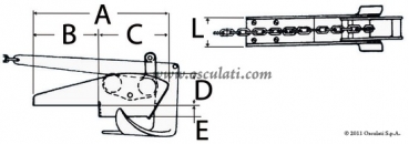 Preview: Bugrolle mit Wippe aus Eloxal für Anker bis 12kg