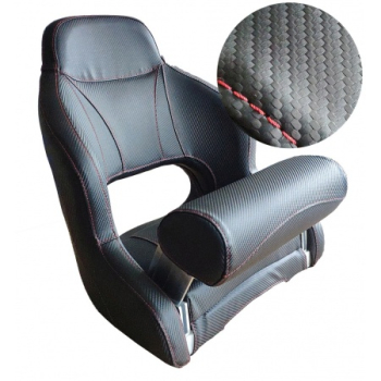 Bootssitz Farbe schwarz/rote Nähte mit Flip-Up Funktion