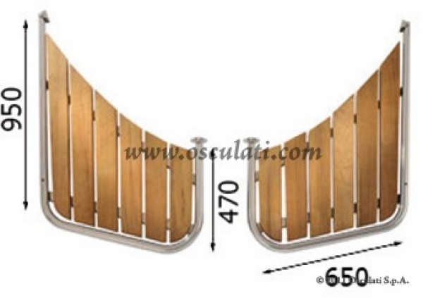 Badeplattform rundes Heck 650x470x950 mm