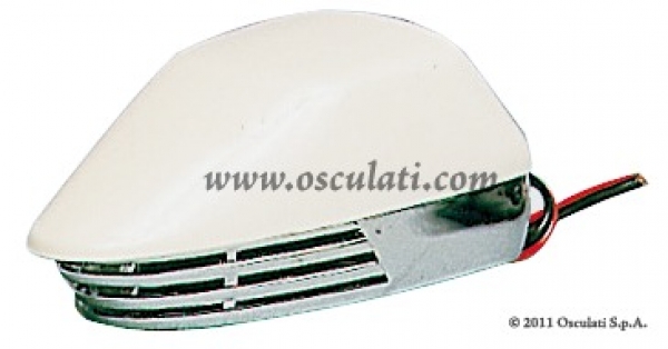 Membran-Bootshupe aus verchromtem ABS weiß + verchromt