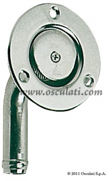 Tanklüfter mit 90° Winkel aus rostfreiem Edelstahl, Einbaumodell Schlauchanschluss 19mm