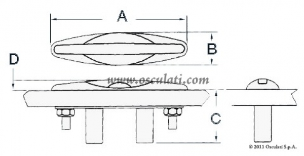 Versenkbare Klampe Länge 164mm