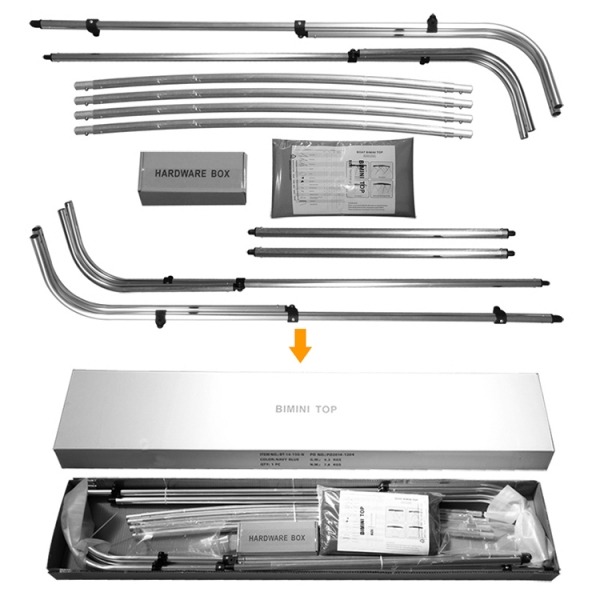 4-Stangen Bimini Top 185-198cm Breite