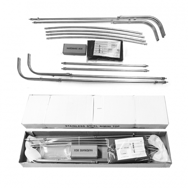 4 Stangen Edelstahl Bimini Top Deluxe 215-228cm Breite