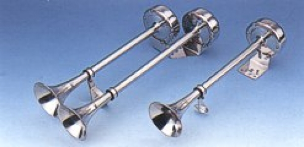 Signalhörner aus Edelstahl für 12V - DE LUXE - 115dB(A) lange Au