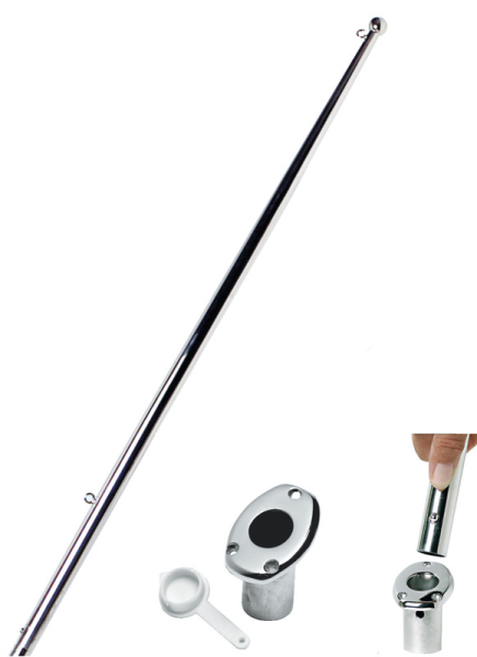 Flaggenstock 61cm mit Flaggenstockhalter und Schnellverschluss