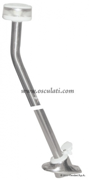 Leuchtstange mit Rundumlicht 360° - EVOLED - Ausziehbar mit auf ebener Fläche zu befestigendem Edelstahlsockel chrom