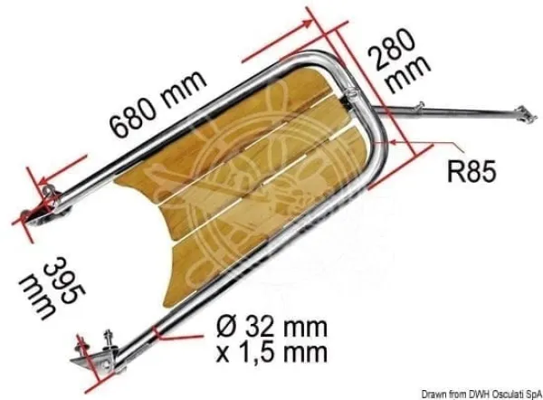 Bugspriet aus Edelstahl mit Handlauf und Ankerrolle bis 15kg